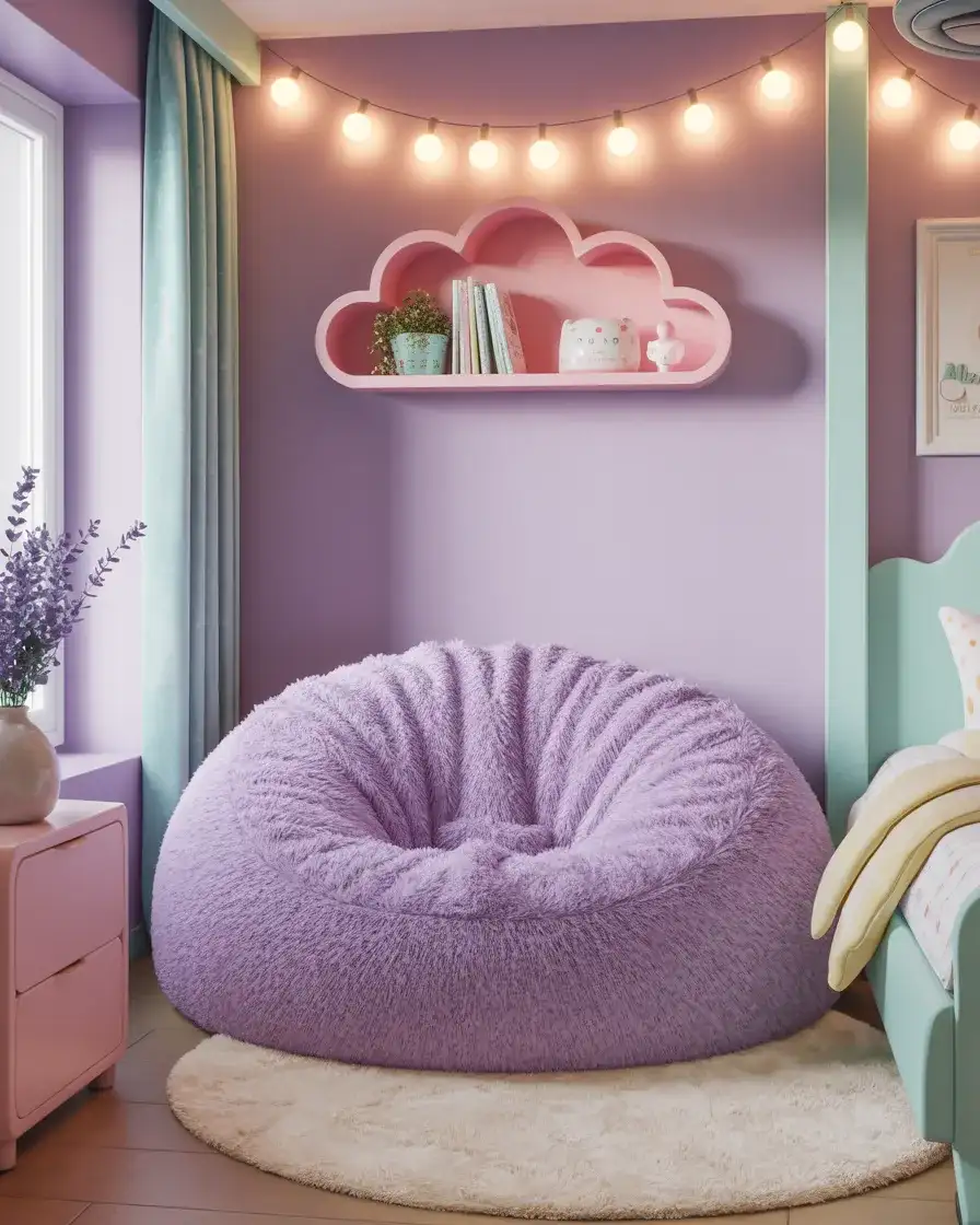 Pastel Bean Bag for a Sims 4 CC-Inspired Bedroom 1