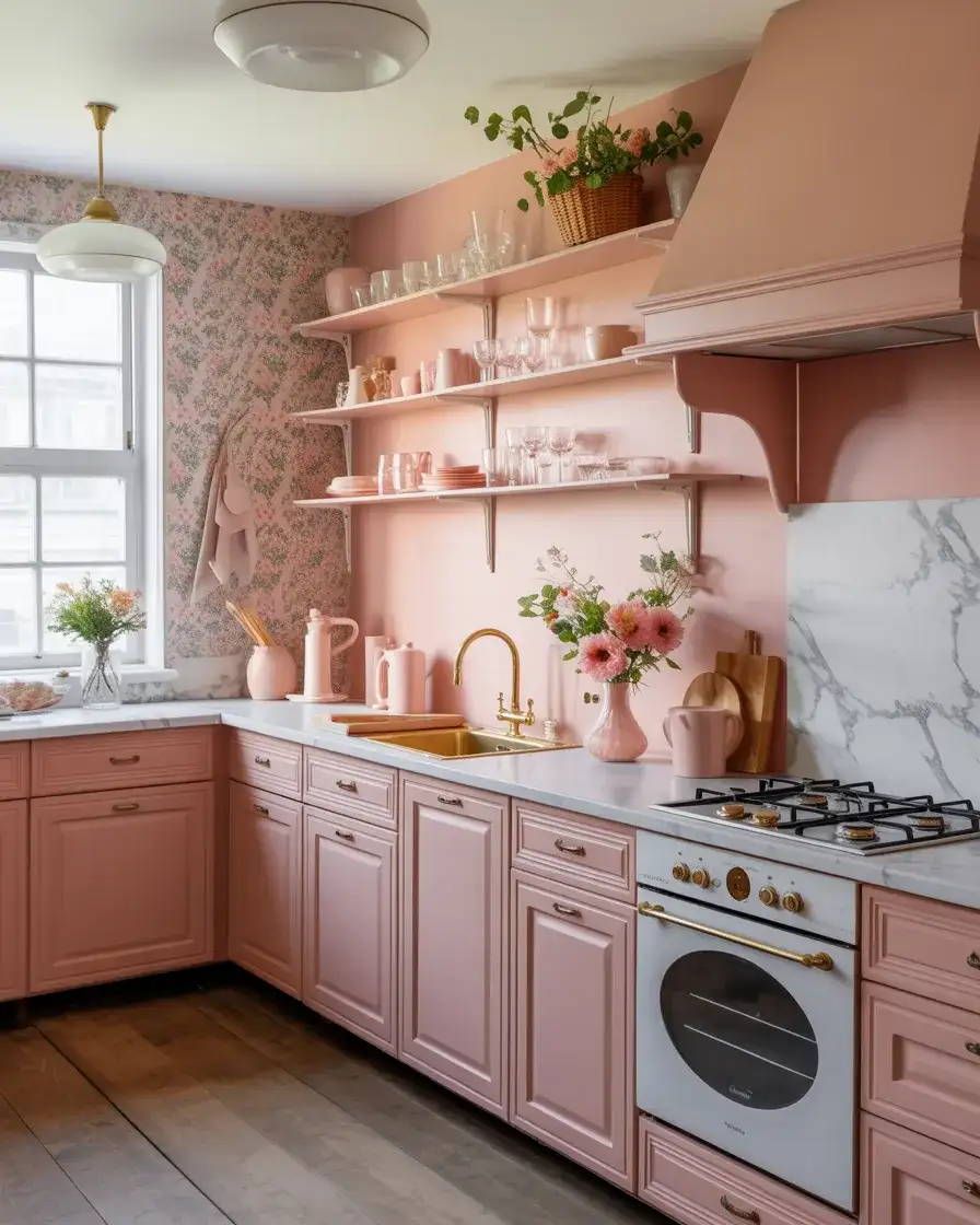 Pink Cottage Core Kitchen with Blush Warmth 2
