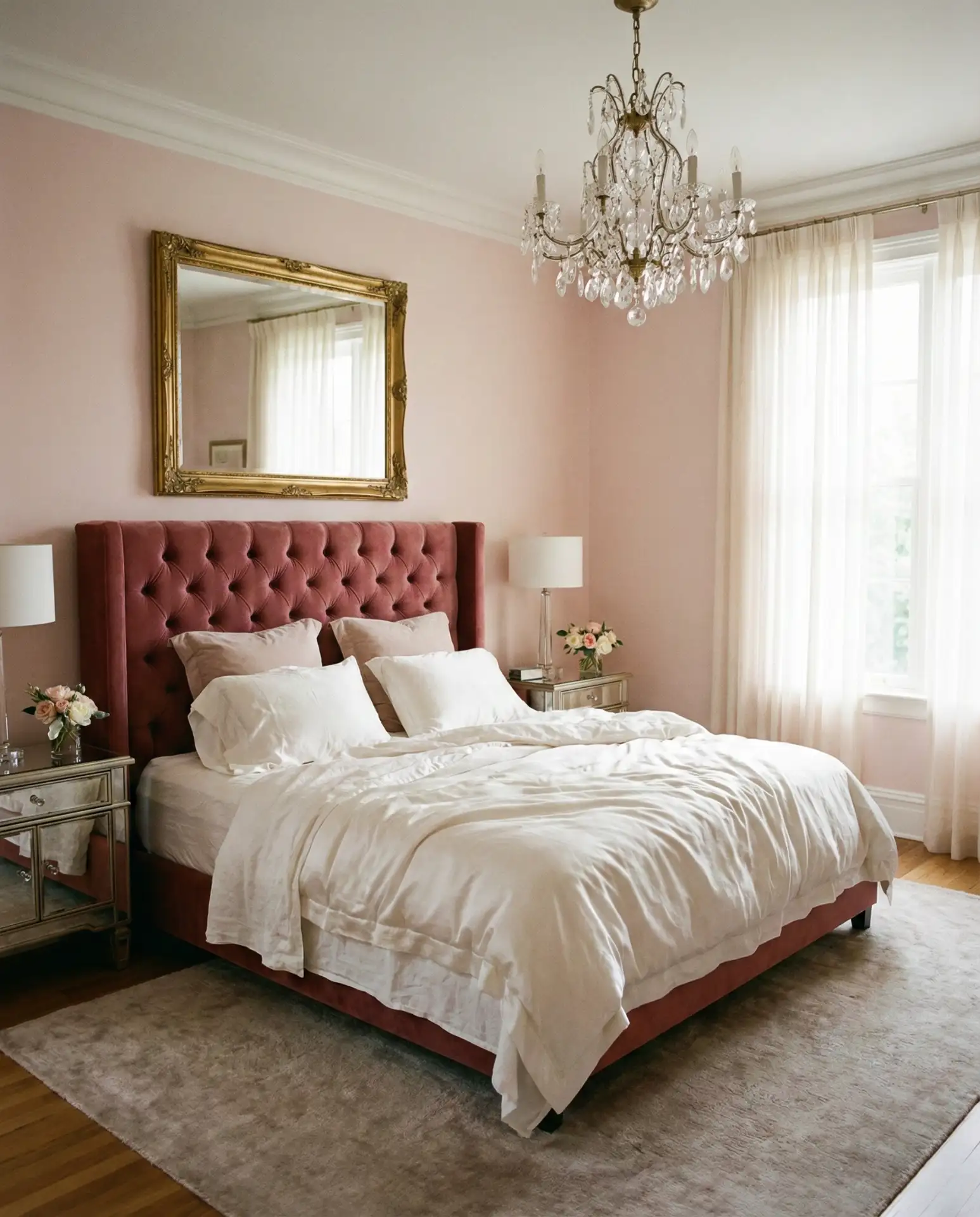 Pink Glam Bedroom with Metallics 1