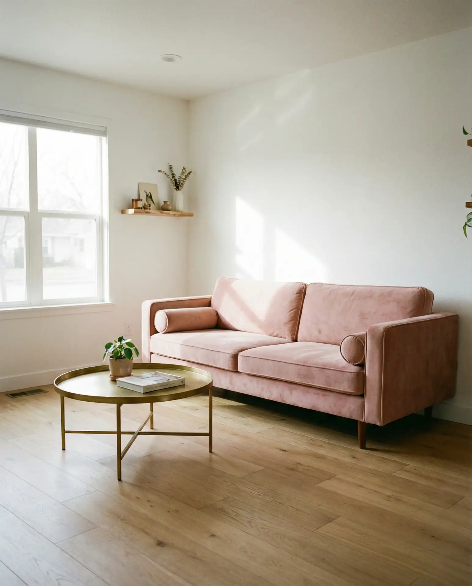 Pink Velvet Furniture in Living Room 1