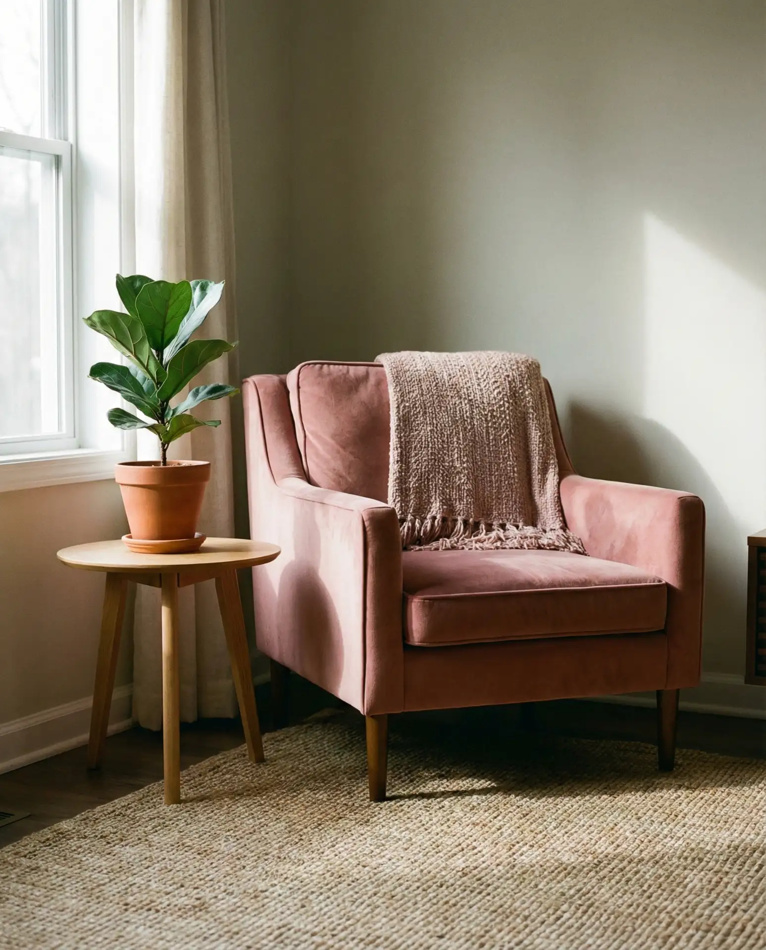 Pink Velvet Furniture in Living Room 2