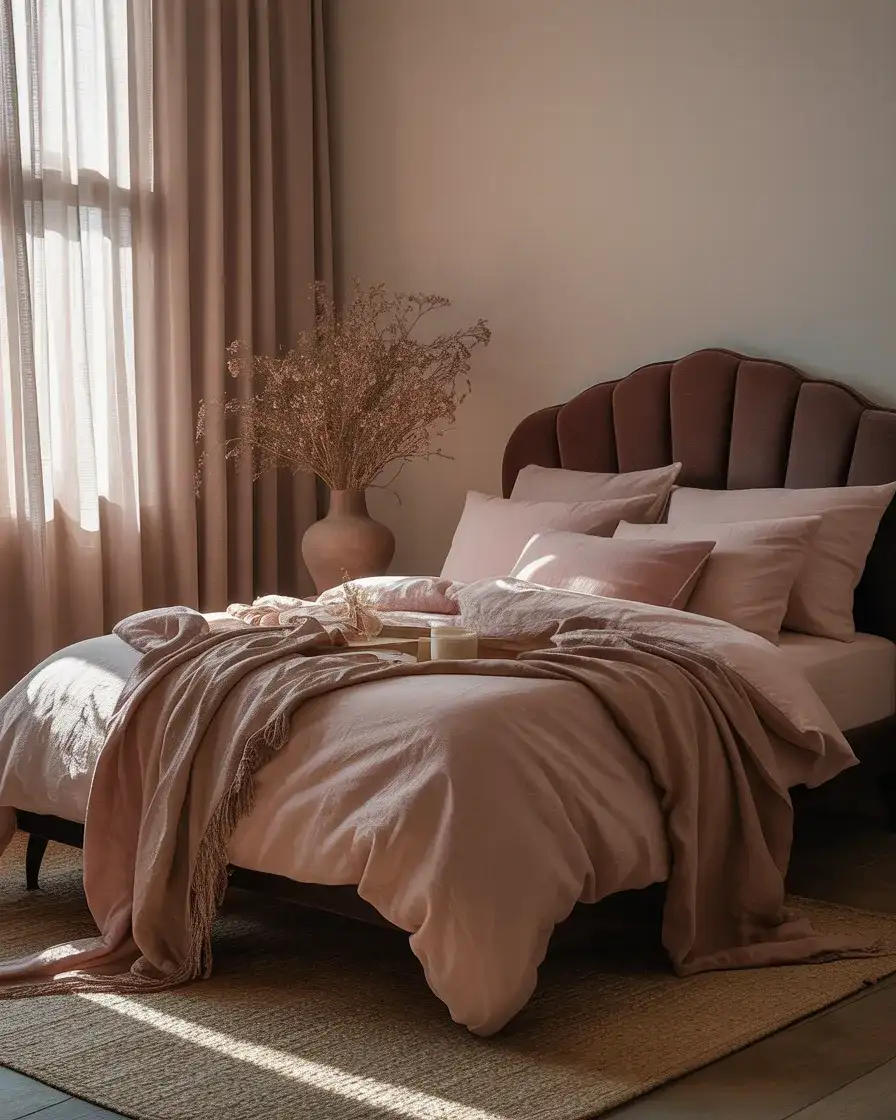 Pink and Brown Romantic Bedroom 1