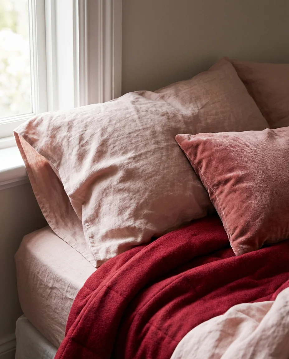 Pink and Red Bedroom with Romantic Softness 2