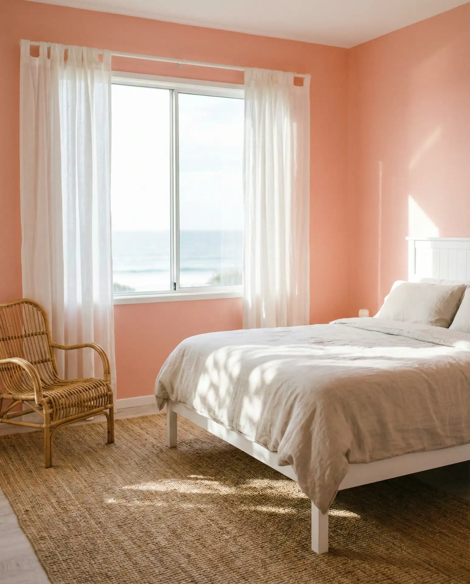 Pink and White Coastal Bedroom 1