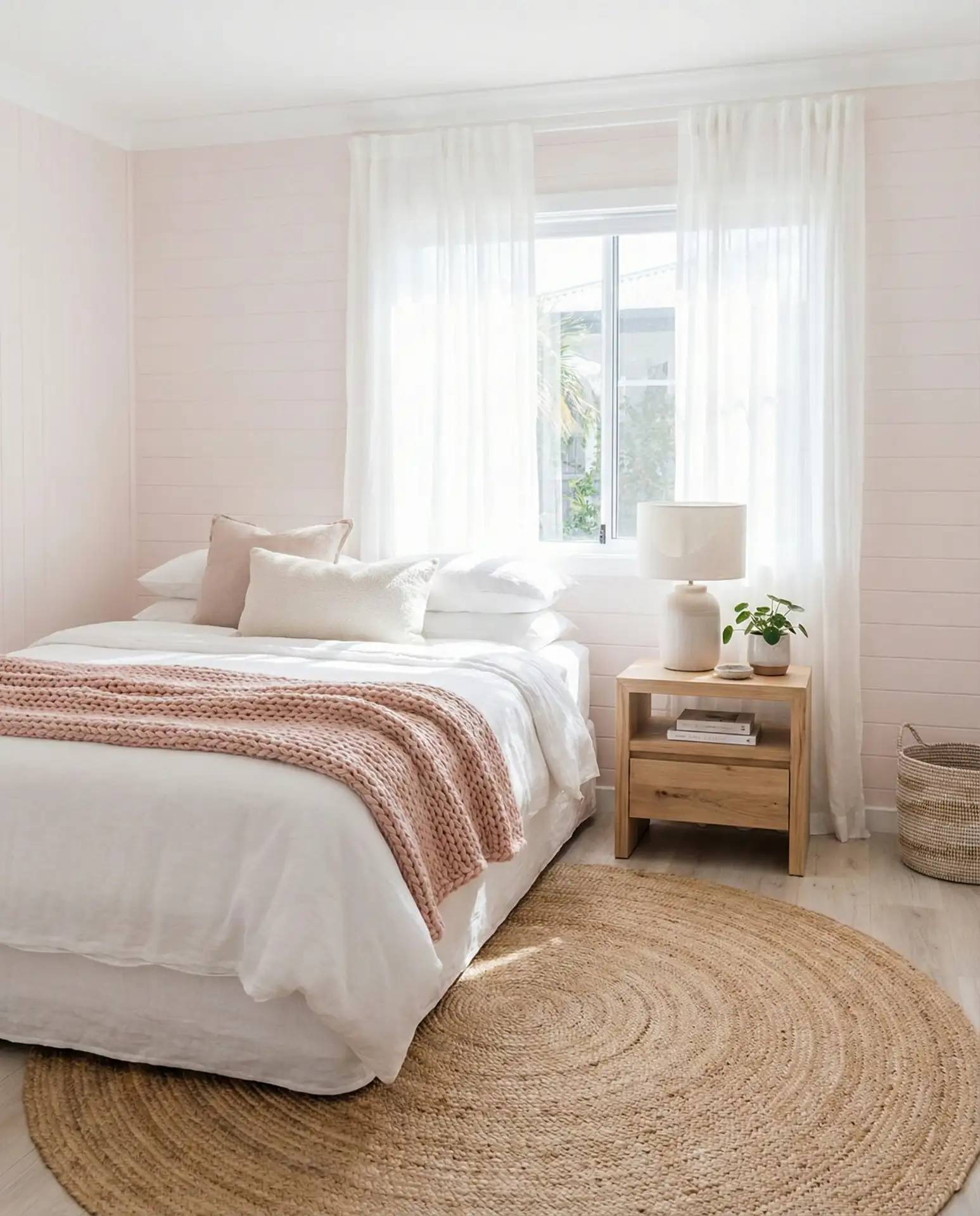 Pink and White Coastal Bedroom 2