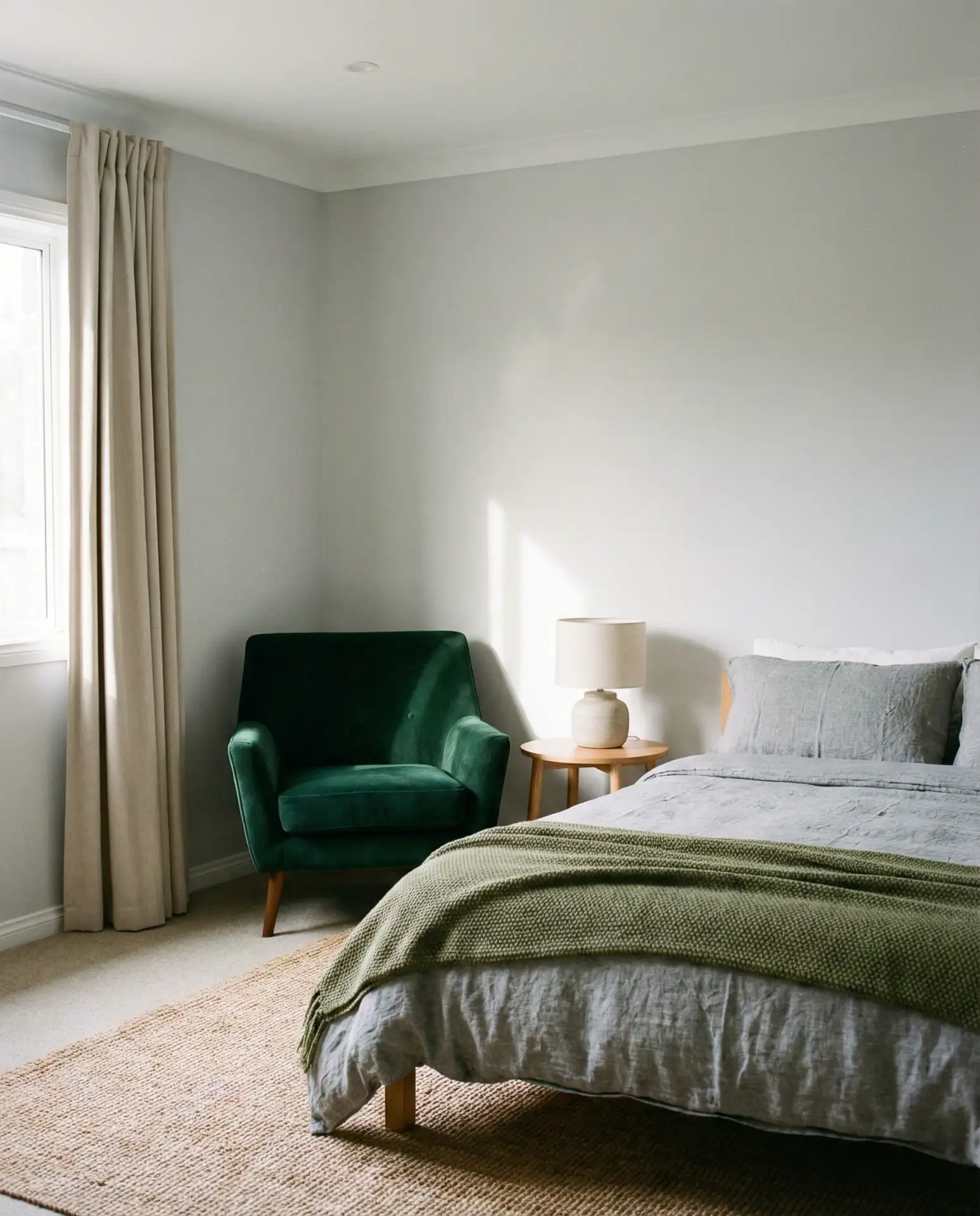 Pop of Color in Gray Bedroom Foundations 2