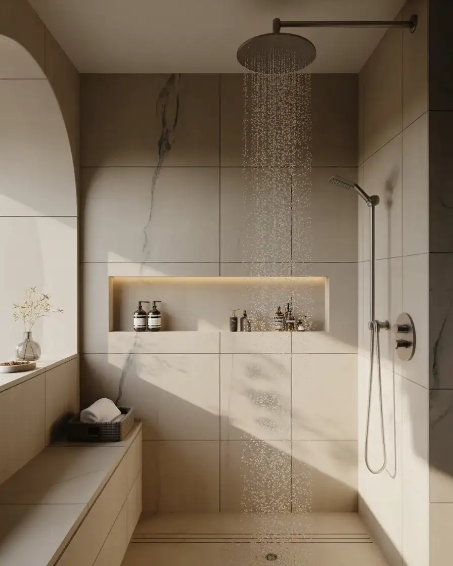 Primary Bathroom Shower With Spa Vibes 2