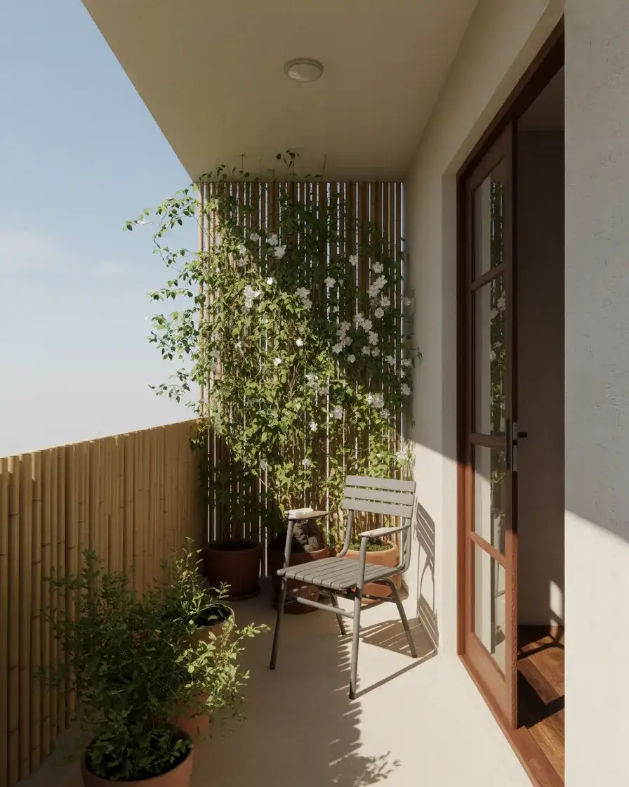 Privacy Screen with Bamboo Panels 2