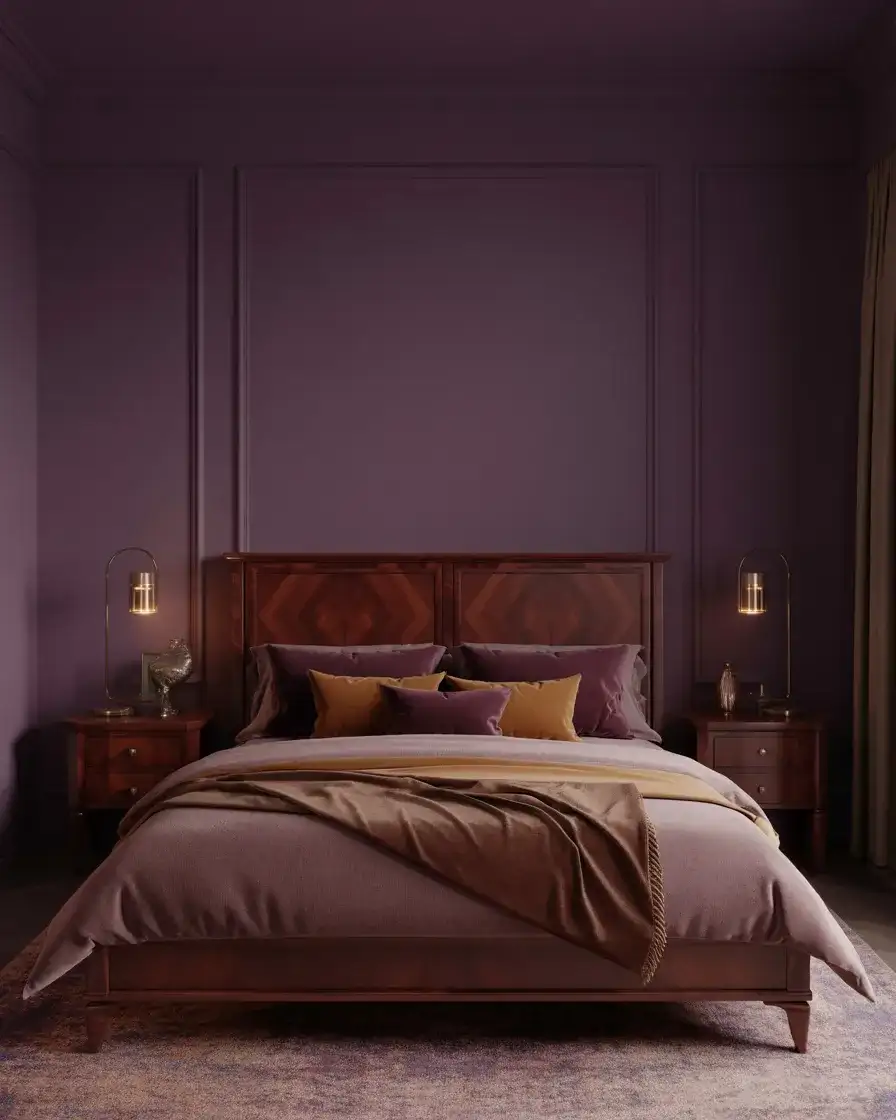 Purple and Brown Jewel-Toned Bedroom 2