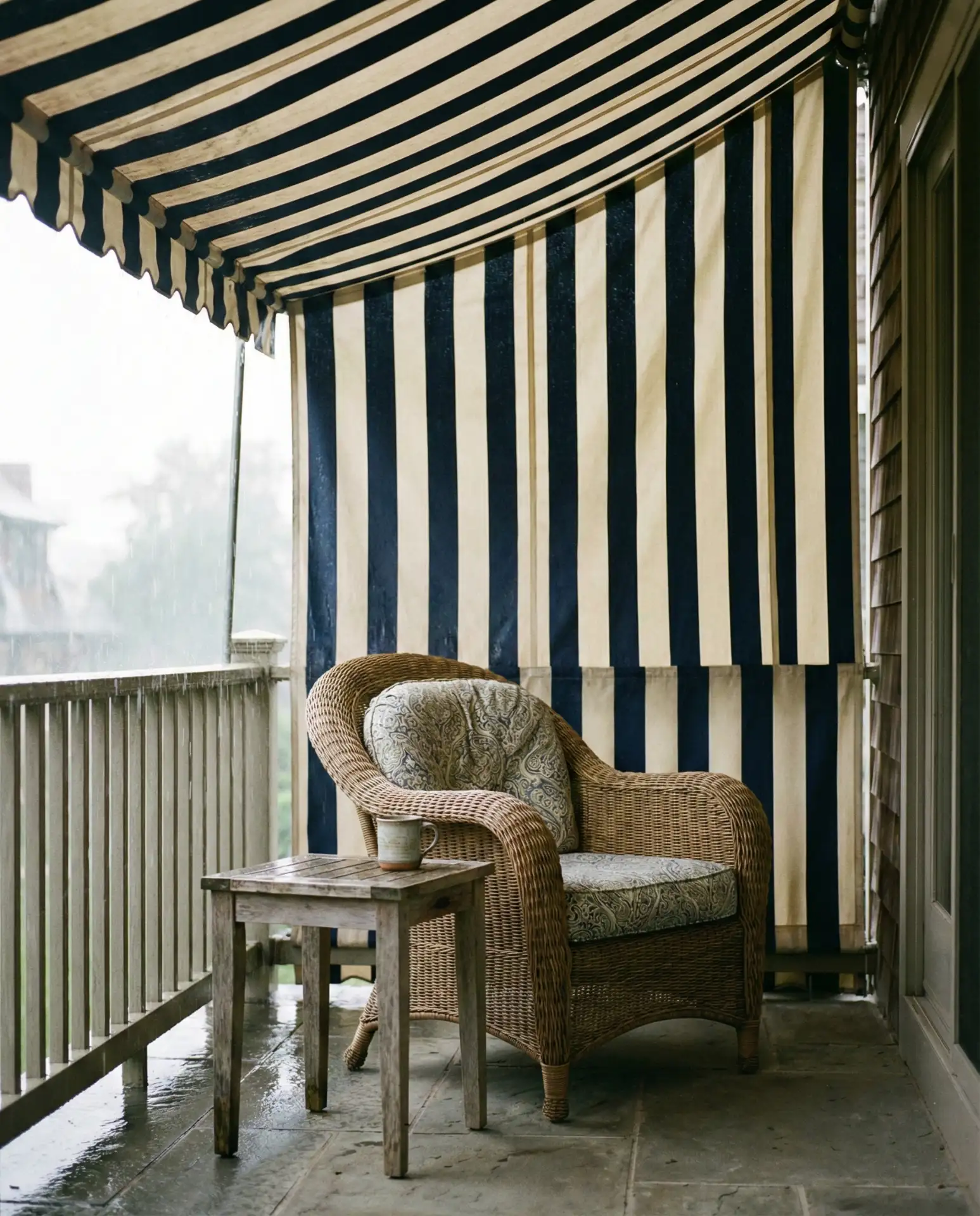 Rain-Proof Canopy with Retractable Awning 1