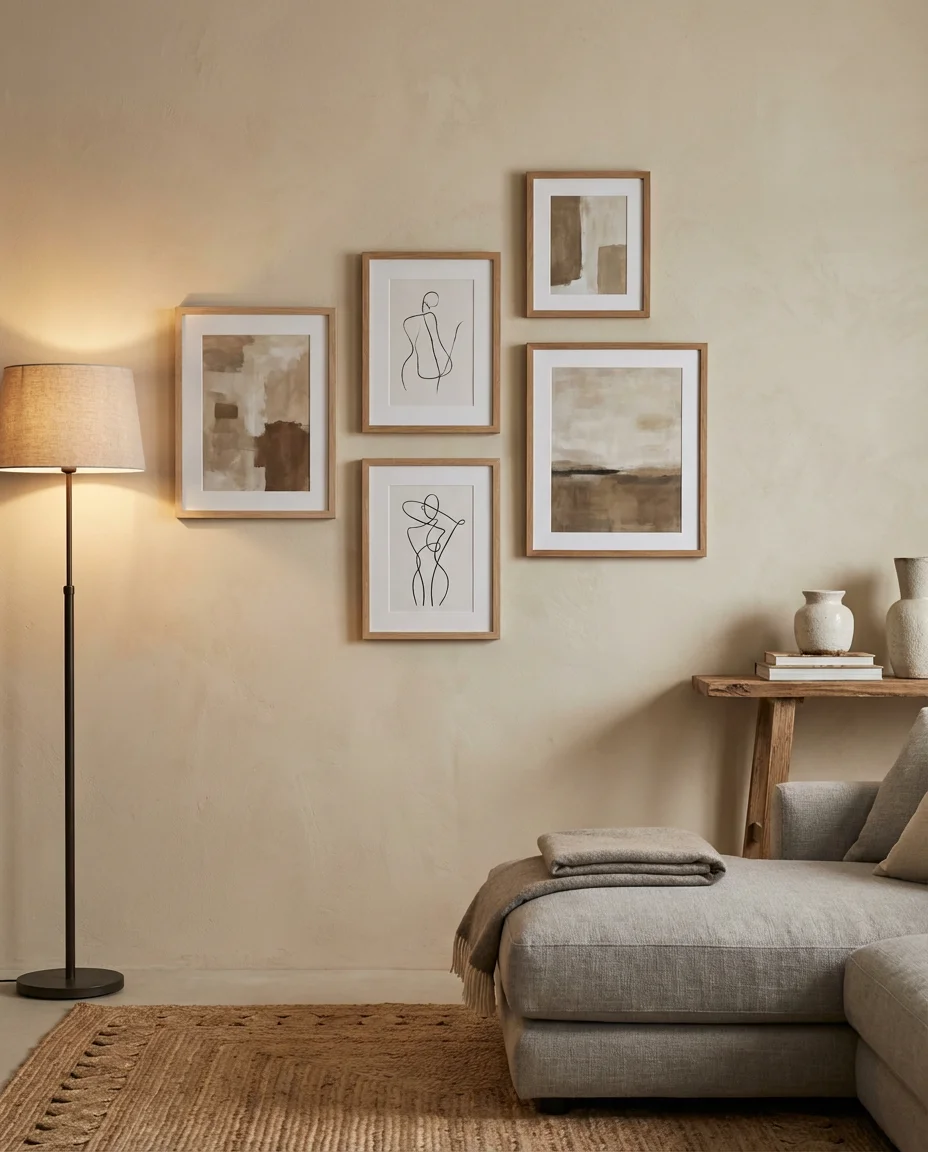 Realistic Modern Living Room With Picture Codes and Art 2