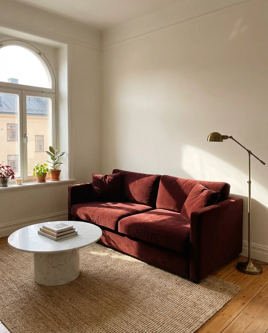 Red Sofa as a Bold Focal Point 1