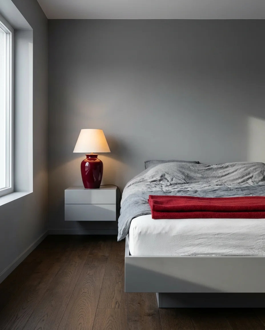Red and Grey Bedroom with Urban Edge 2