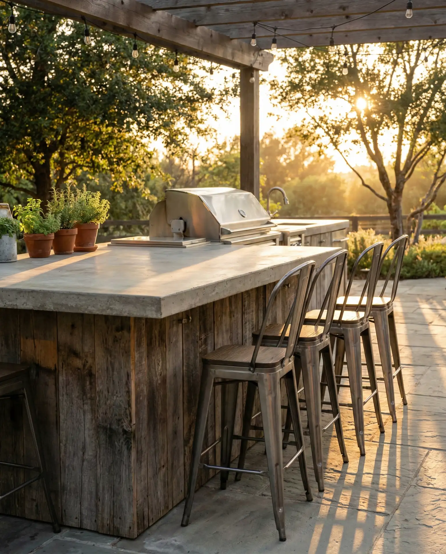 Rustic Concrete Countertop Kitchen 1