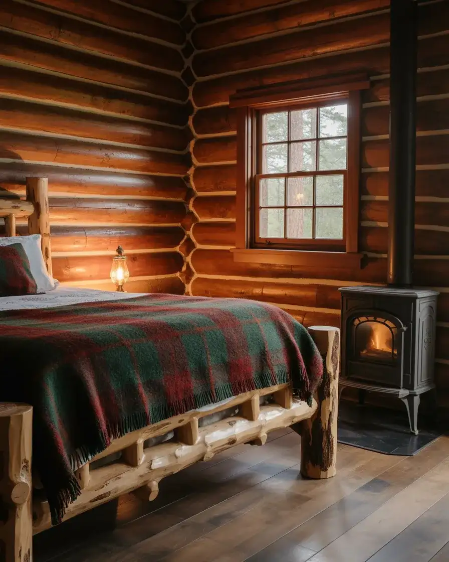 Rustic Log Cabin Farmhouse Bedroom 2