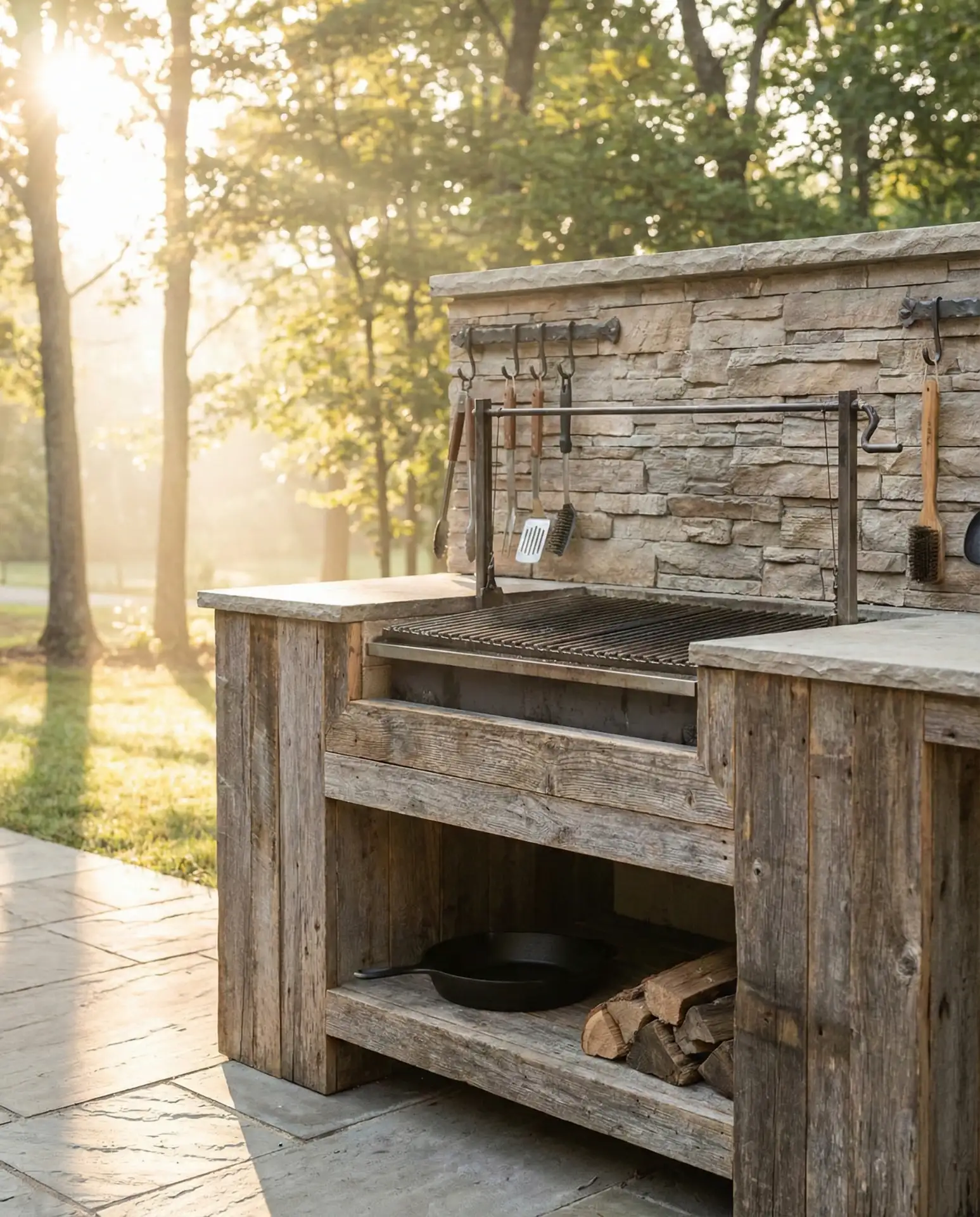 Rustic Wooden Grill Station 2