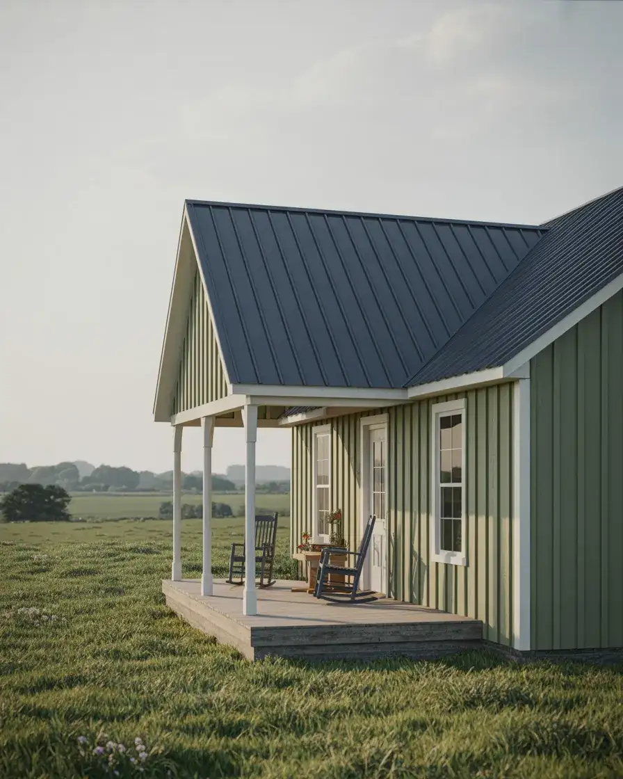 Sage Green Farmhouse Exterior 2