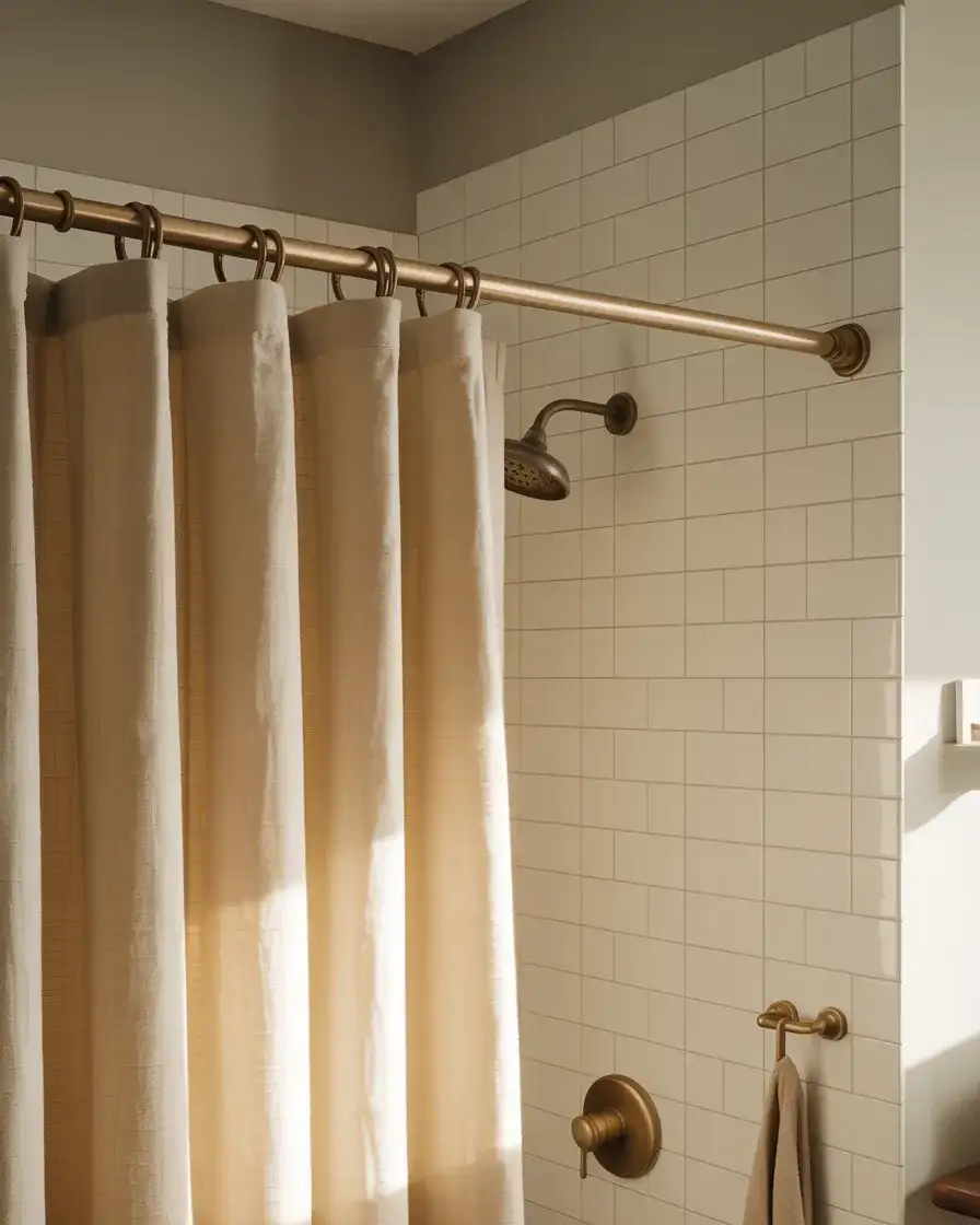 Shower Curtain Ideas With Mixed Patterns and Rings 1