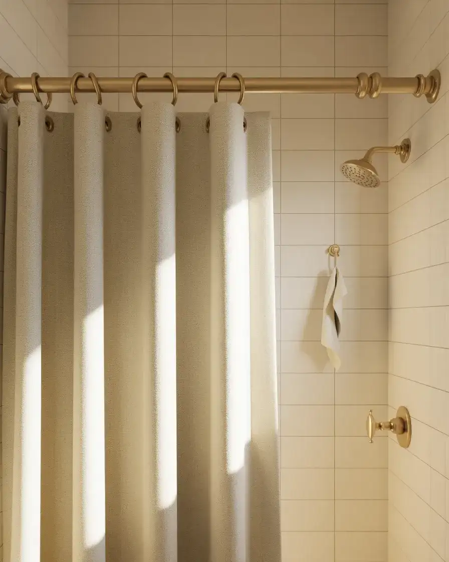 Shower Curtain Ideas With Mixed Patterns and Rings 2
