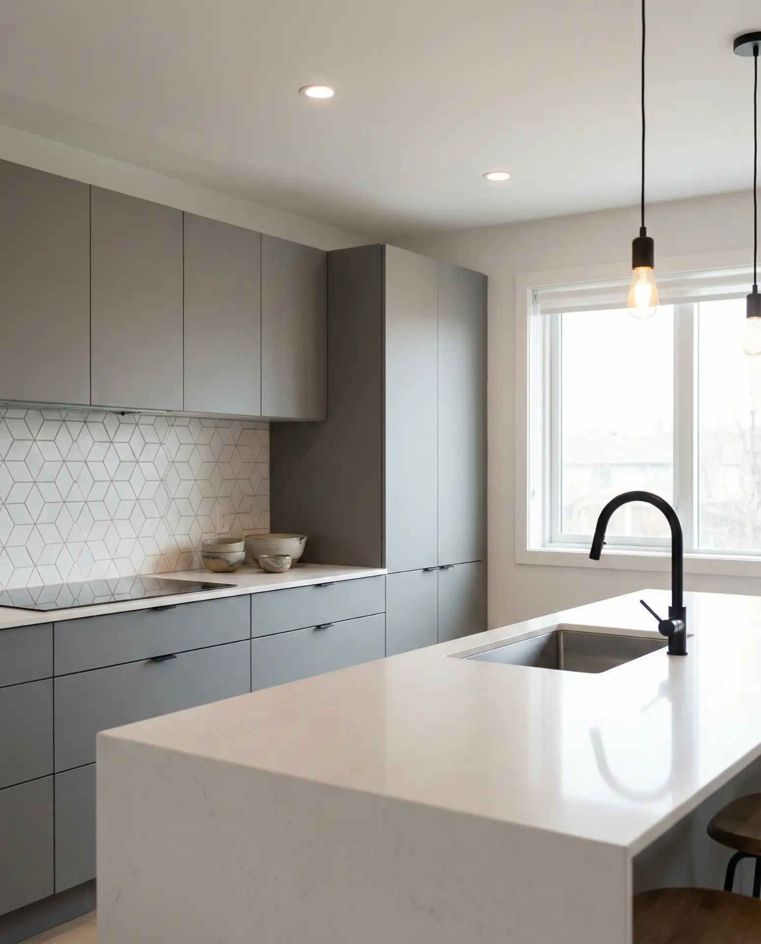 Sleek Modern Kitchen with Handleless Cabinets 1