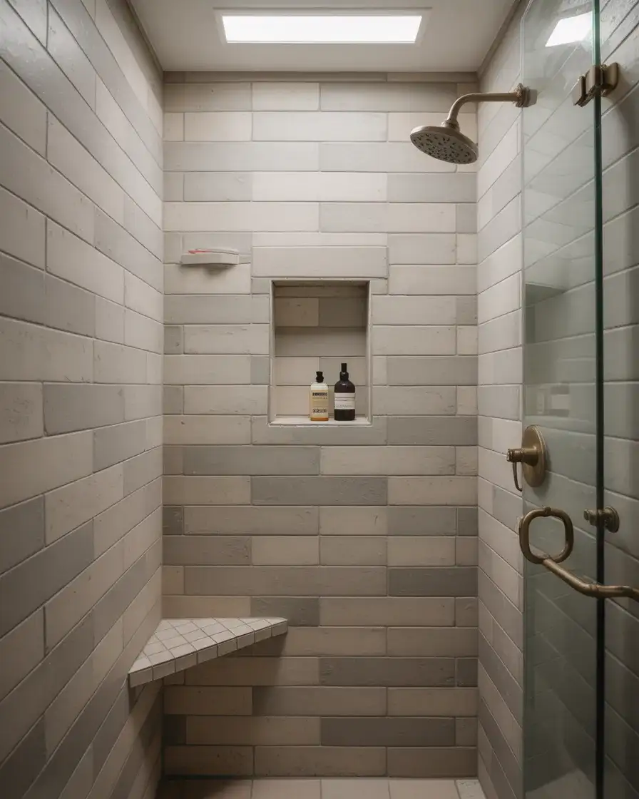 Small Shower With Smart Storage and Niche Shelf 1