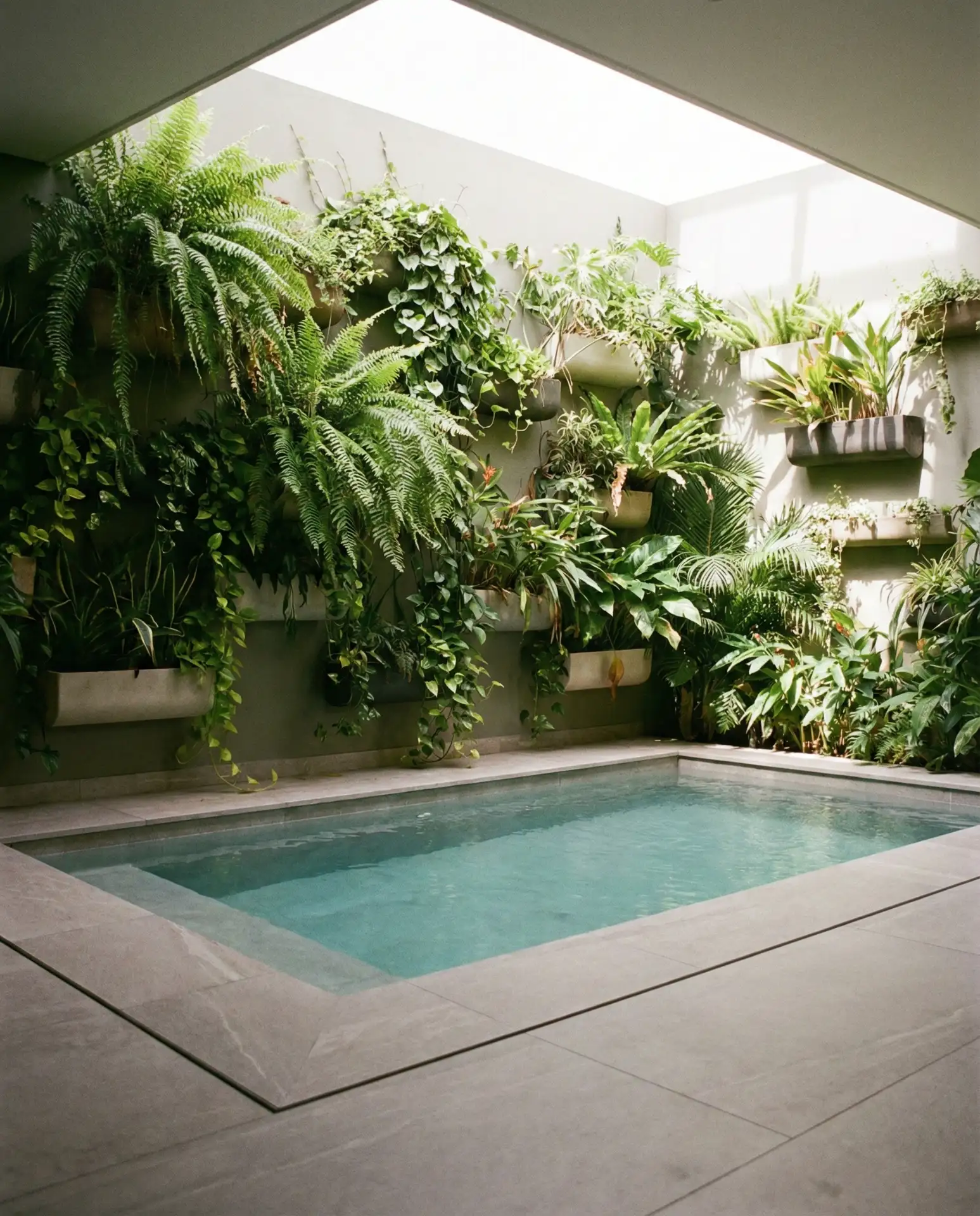 Small Urban Pool with Vertical Garden Wall 1