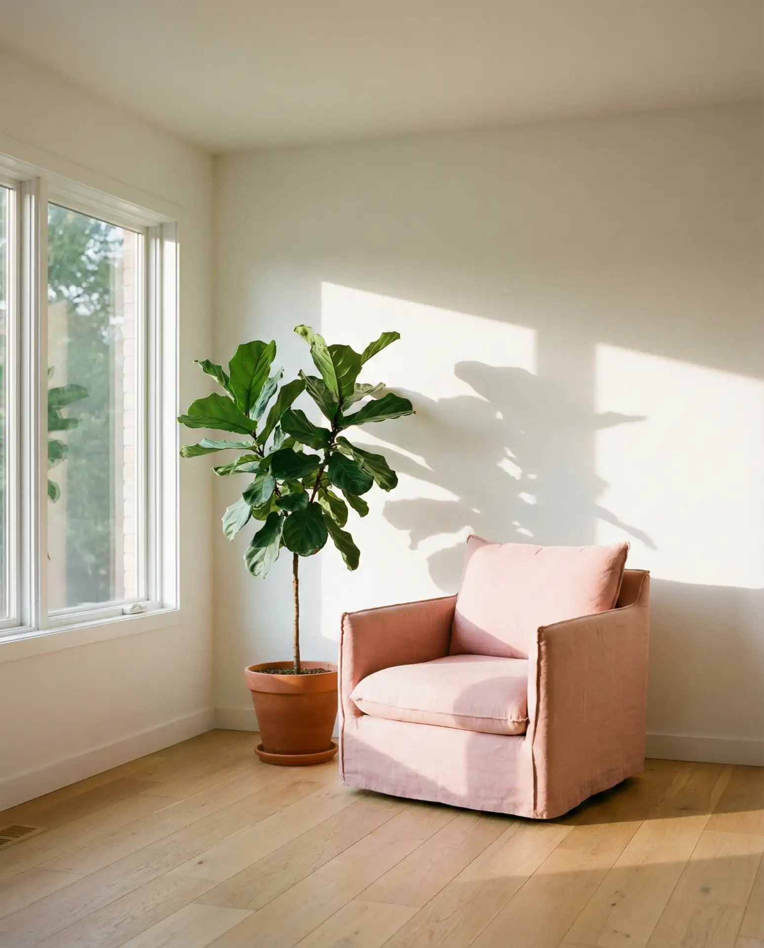 Soft Pink and White Minimalist Space 1