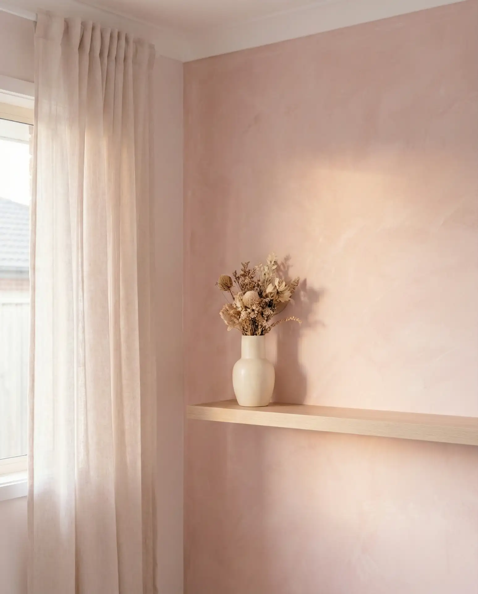 Soft Pink and White Minimalist Space 2