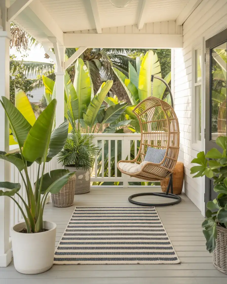Summer Porch With Tropical Greenery 1