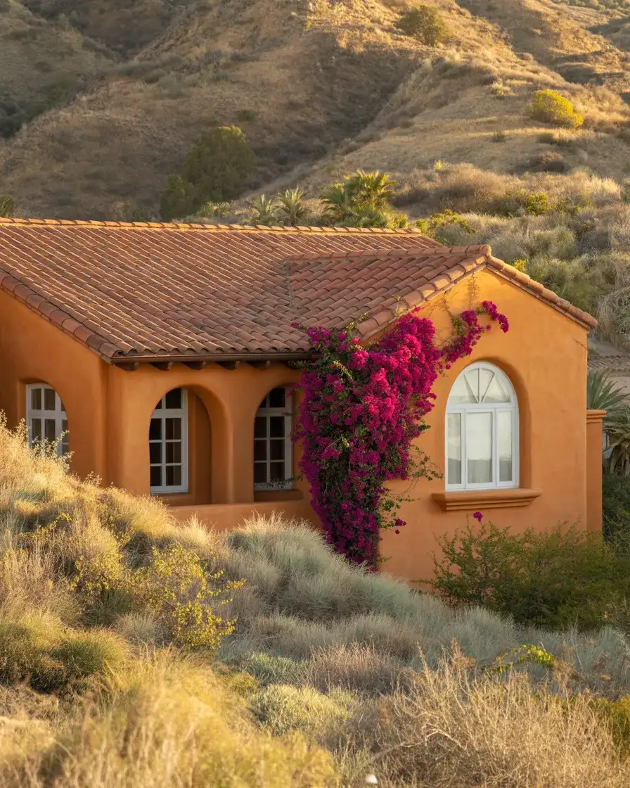 Terracotta with White Windows on a Mediterranean Home 1