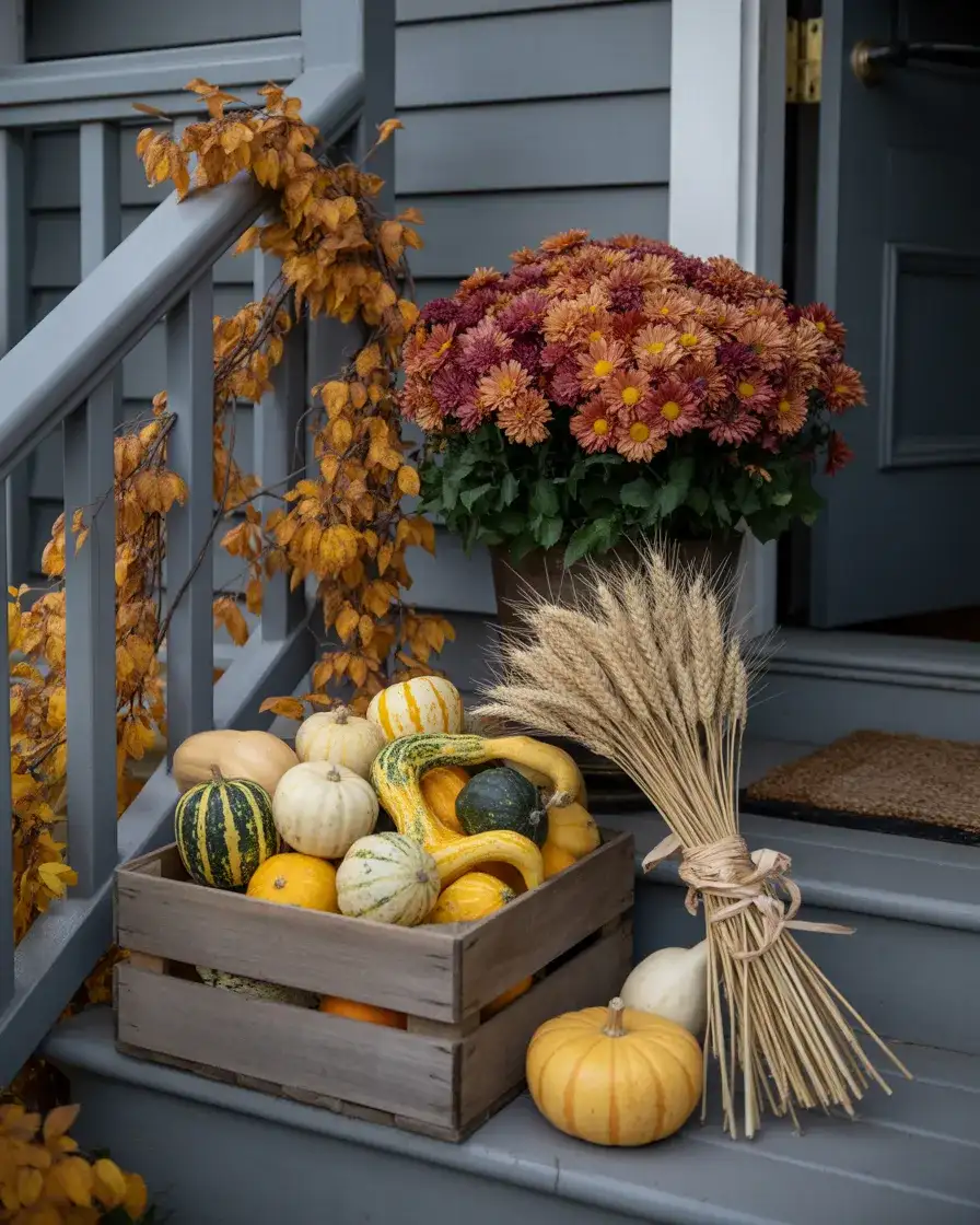 Thanksgiving Porch With Harvest Abundance 1
