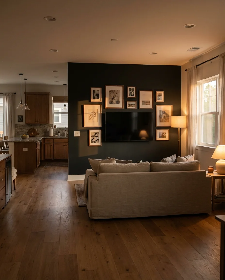 The TV Wall That Doesn't Dominate the Kitchen 2