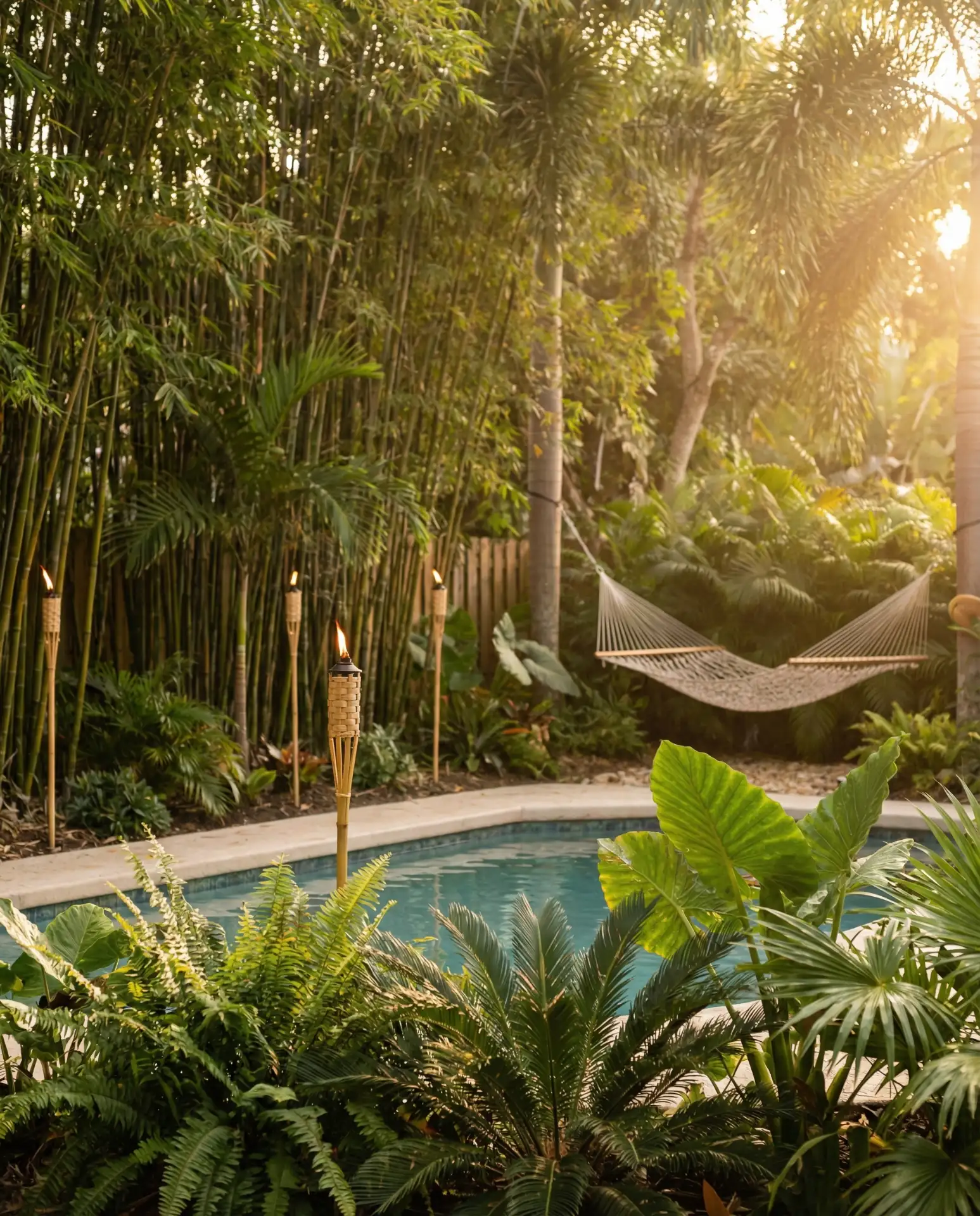 Tropical Oasis with Palm Trees and Tiki Bar 2