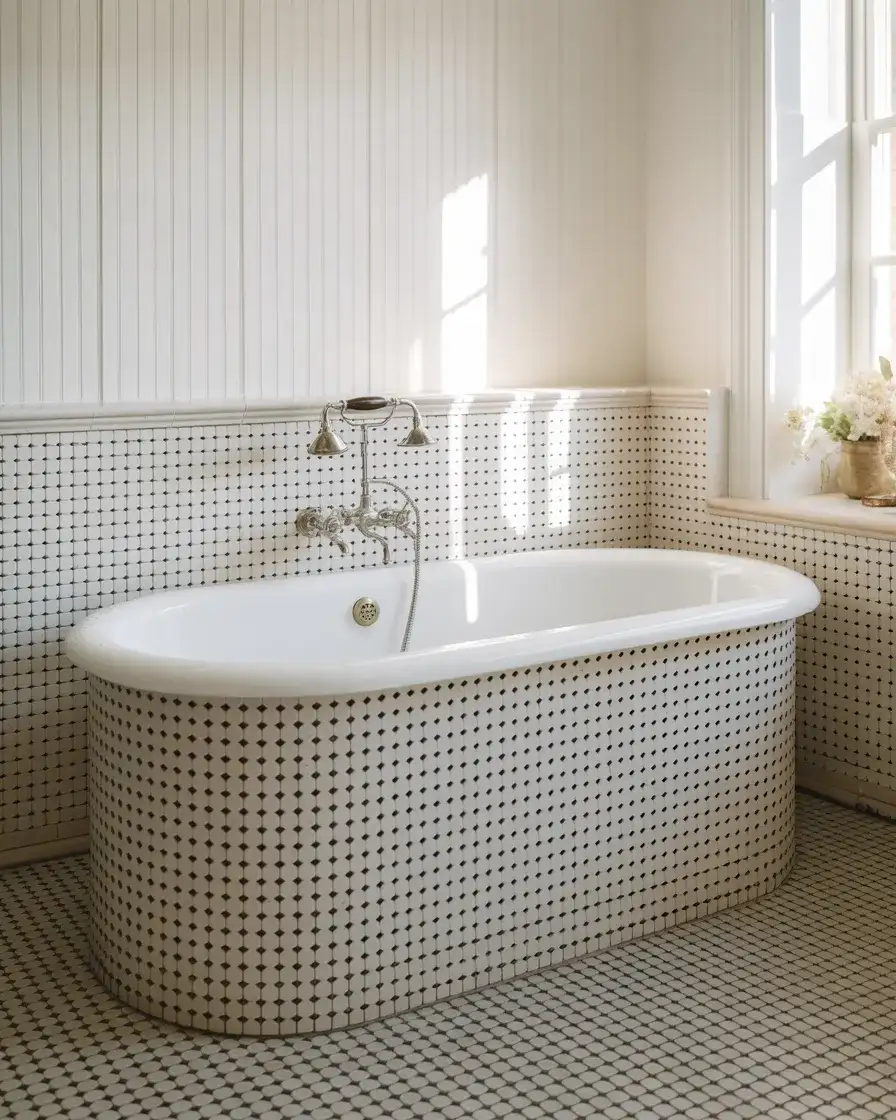 Tub Surround Ideas With Vintage Tile 1