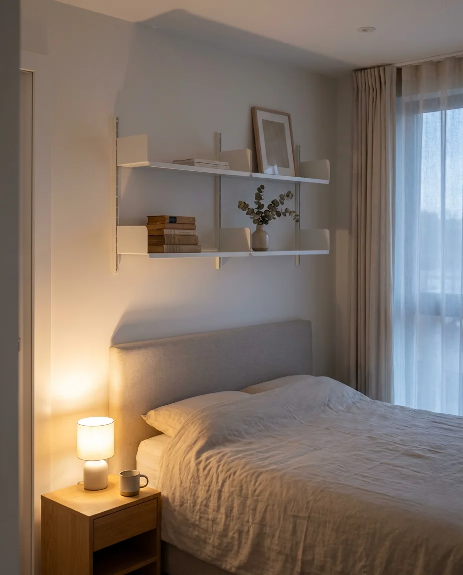 Vertical Shelving Above the Headboard 2