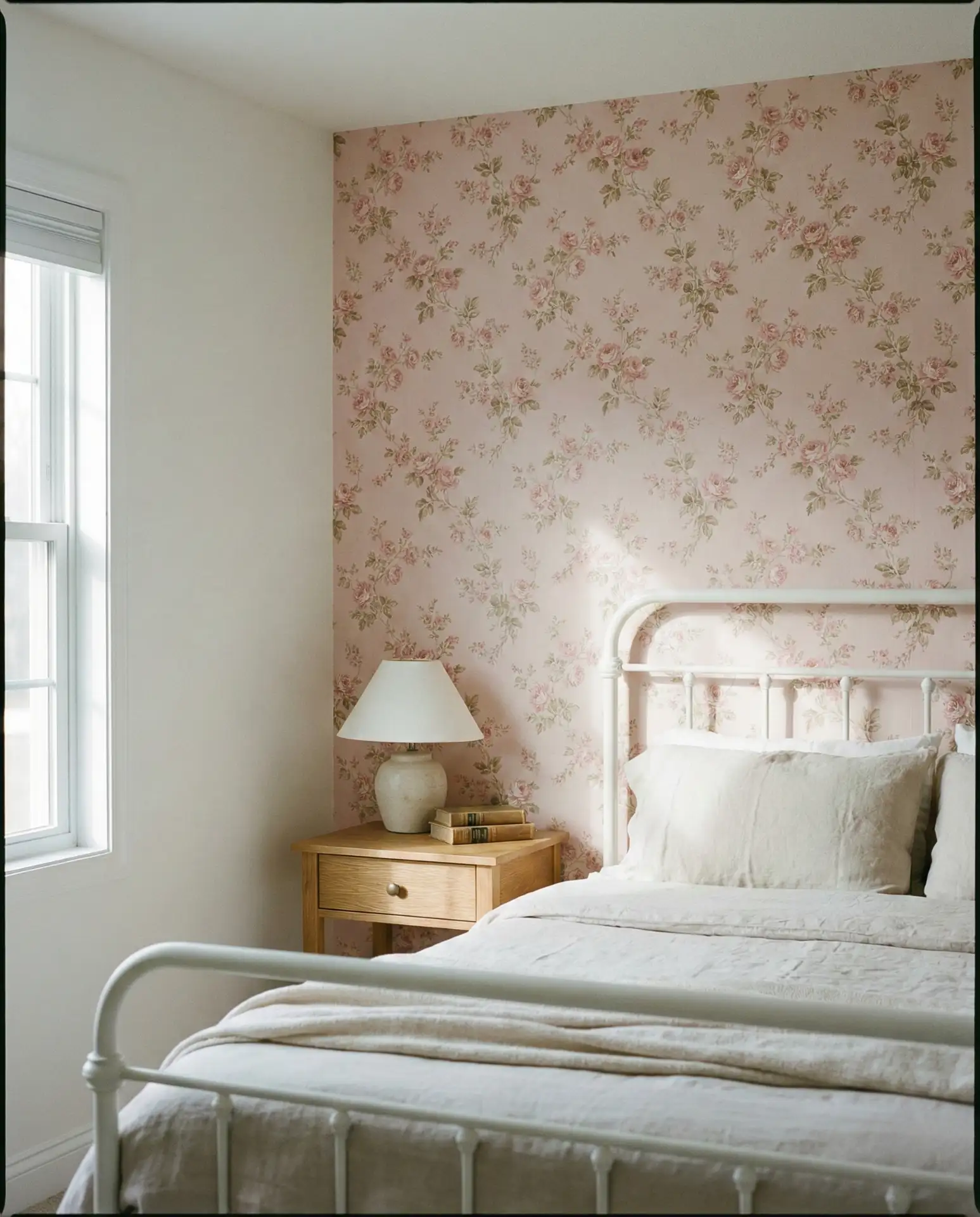 Vintage Pink Wallpaper Feature Wall 2