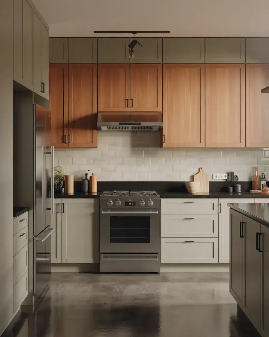 Wall Color Paint Black Countertops Gray Cabinets Combo 1