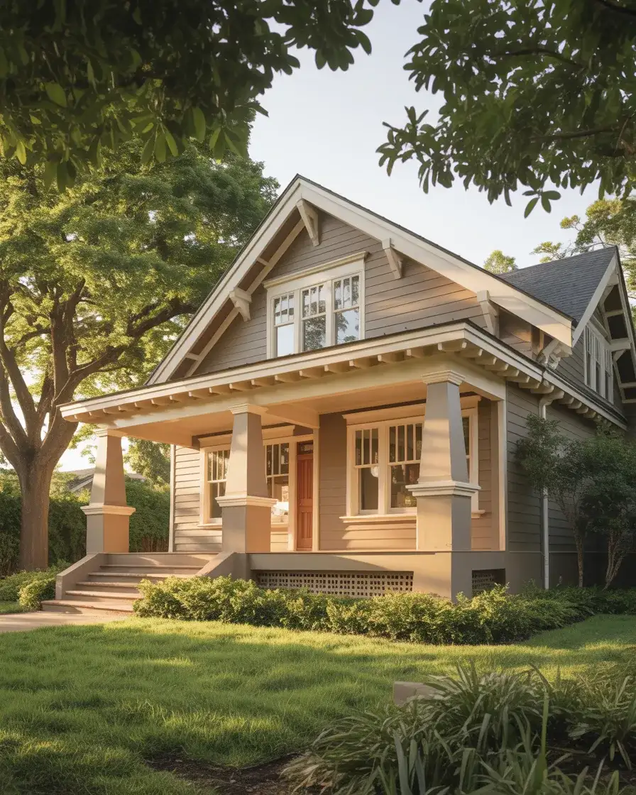 Warm Taupe with Crisp White Trim 1