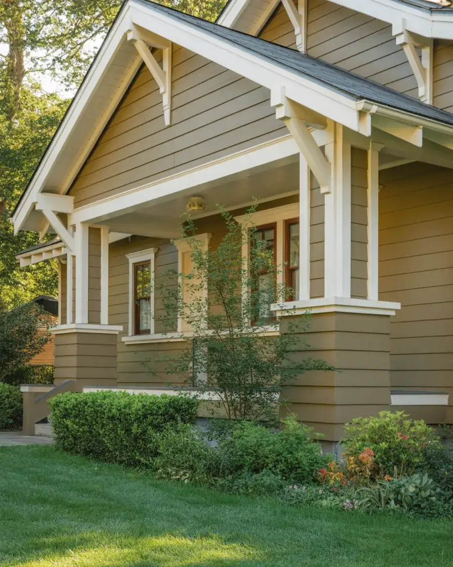 Warm Taupe with Crisp White Trim 2