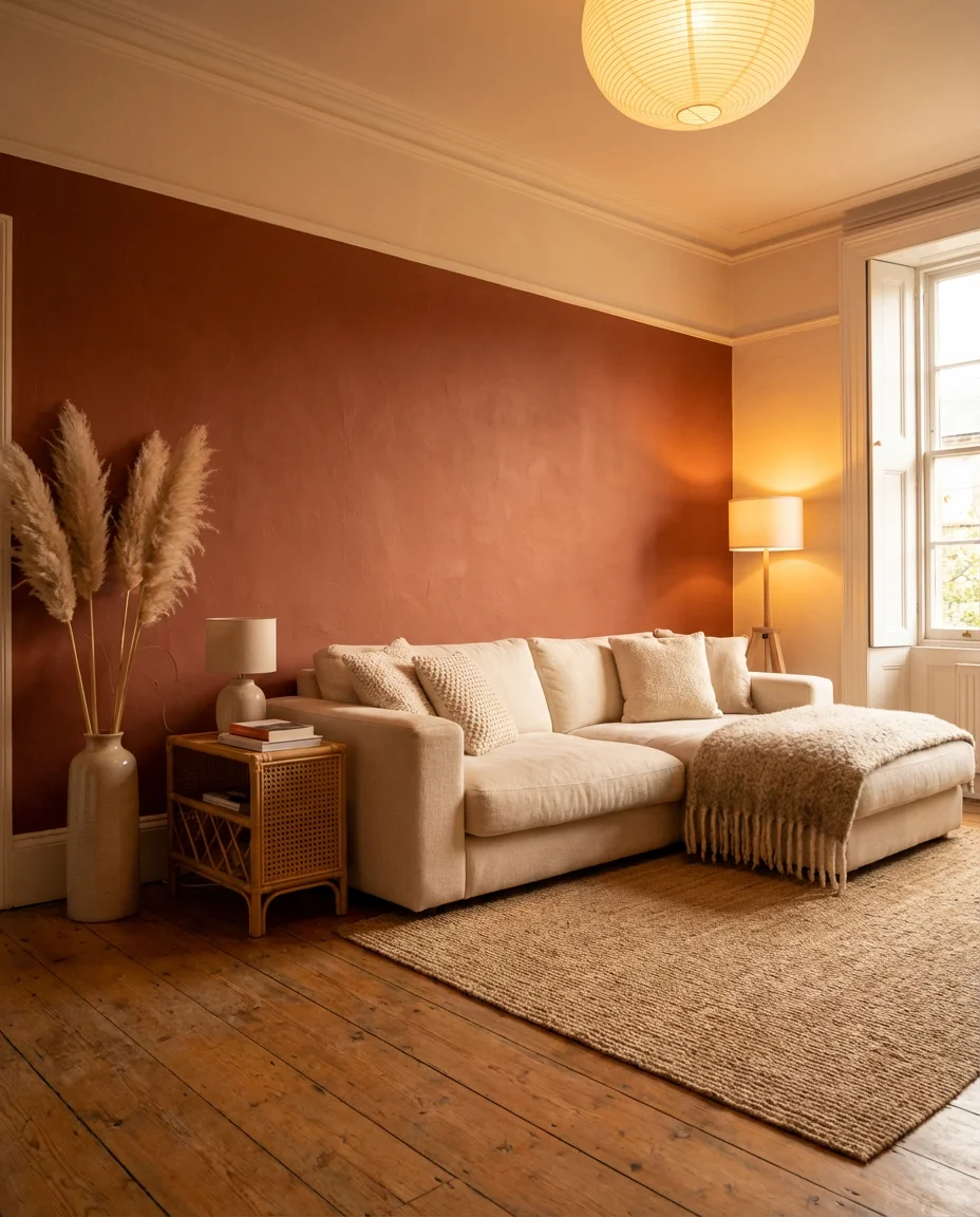 Warm Terracotta Accent Wall 2