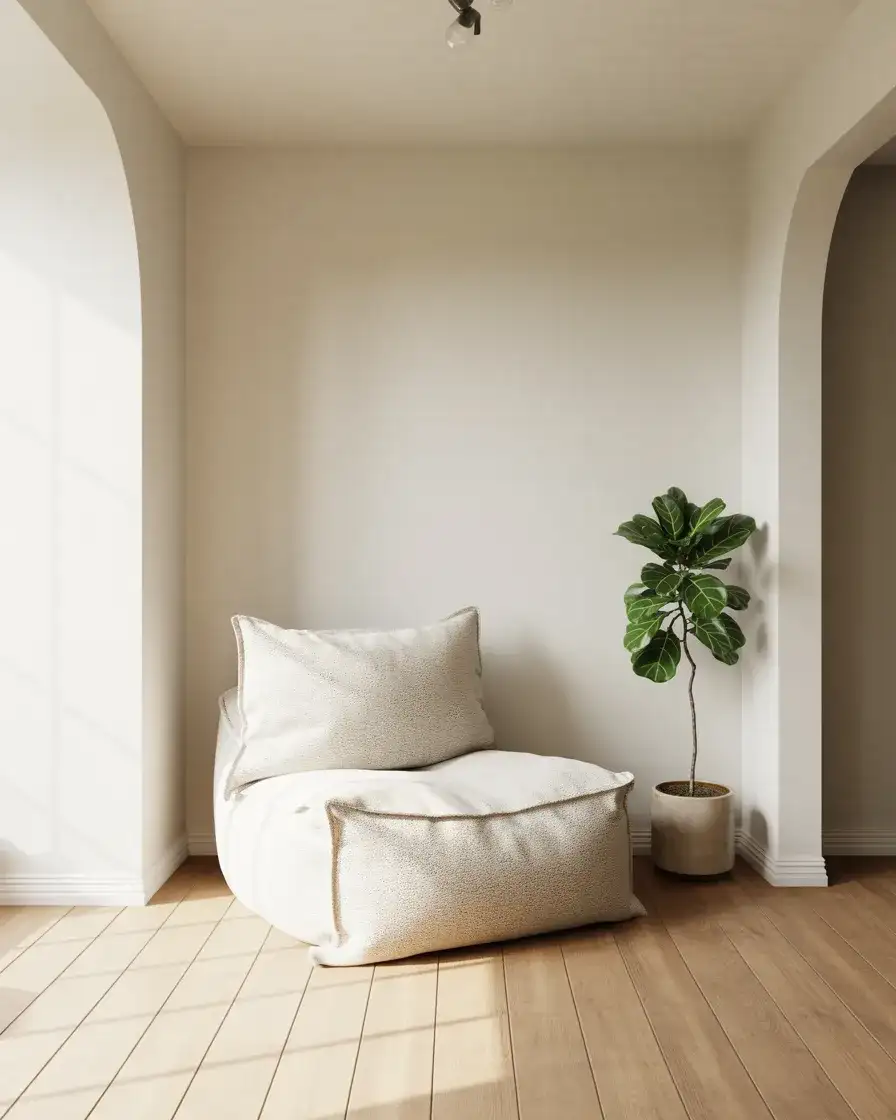 White Bean Bag Chair for a Minimalist Aesthetic 2