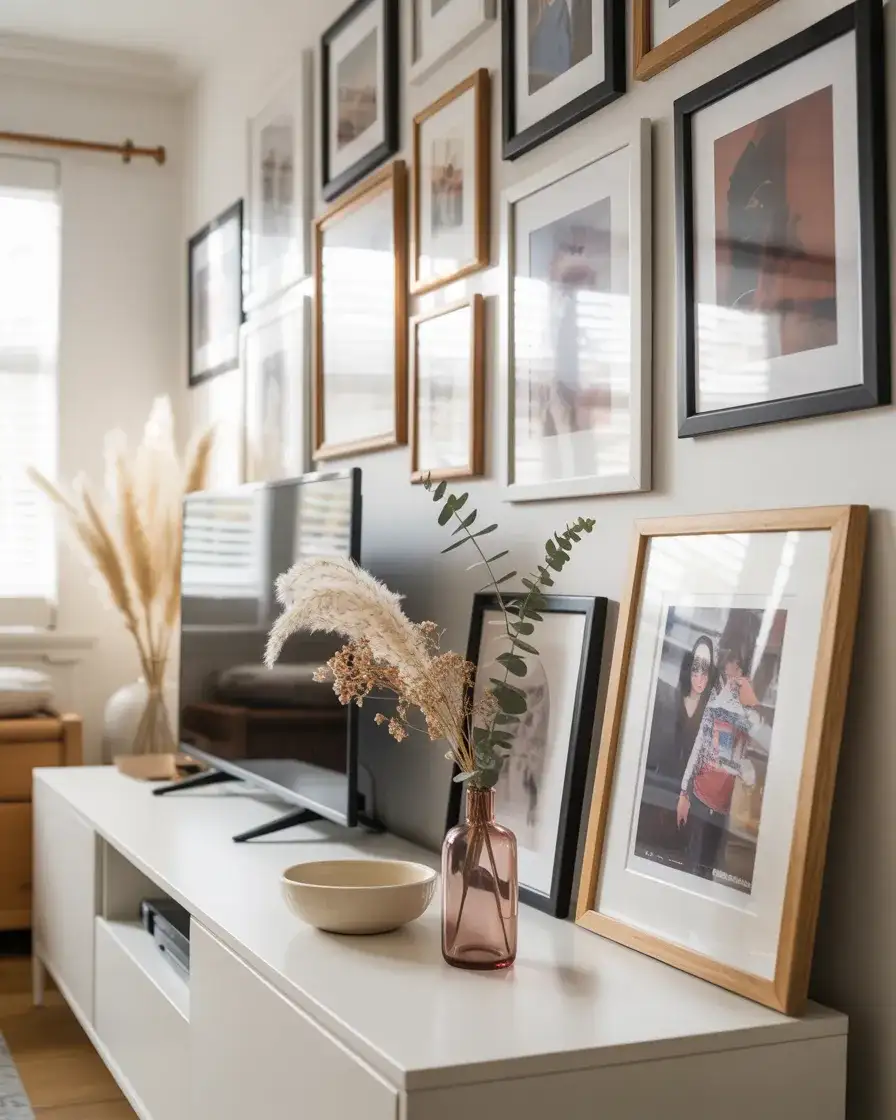 White Console with Picture Frames and Gallery Wall Energy 2