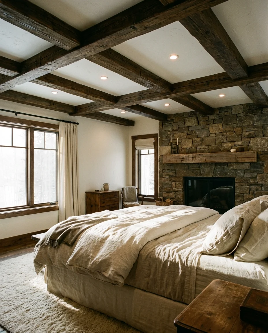 Wood Beam Ceiling with Recessed Warm Spots 1