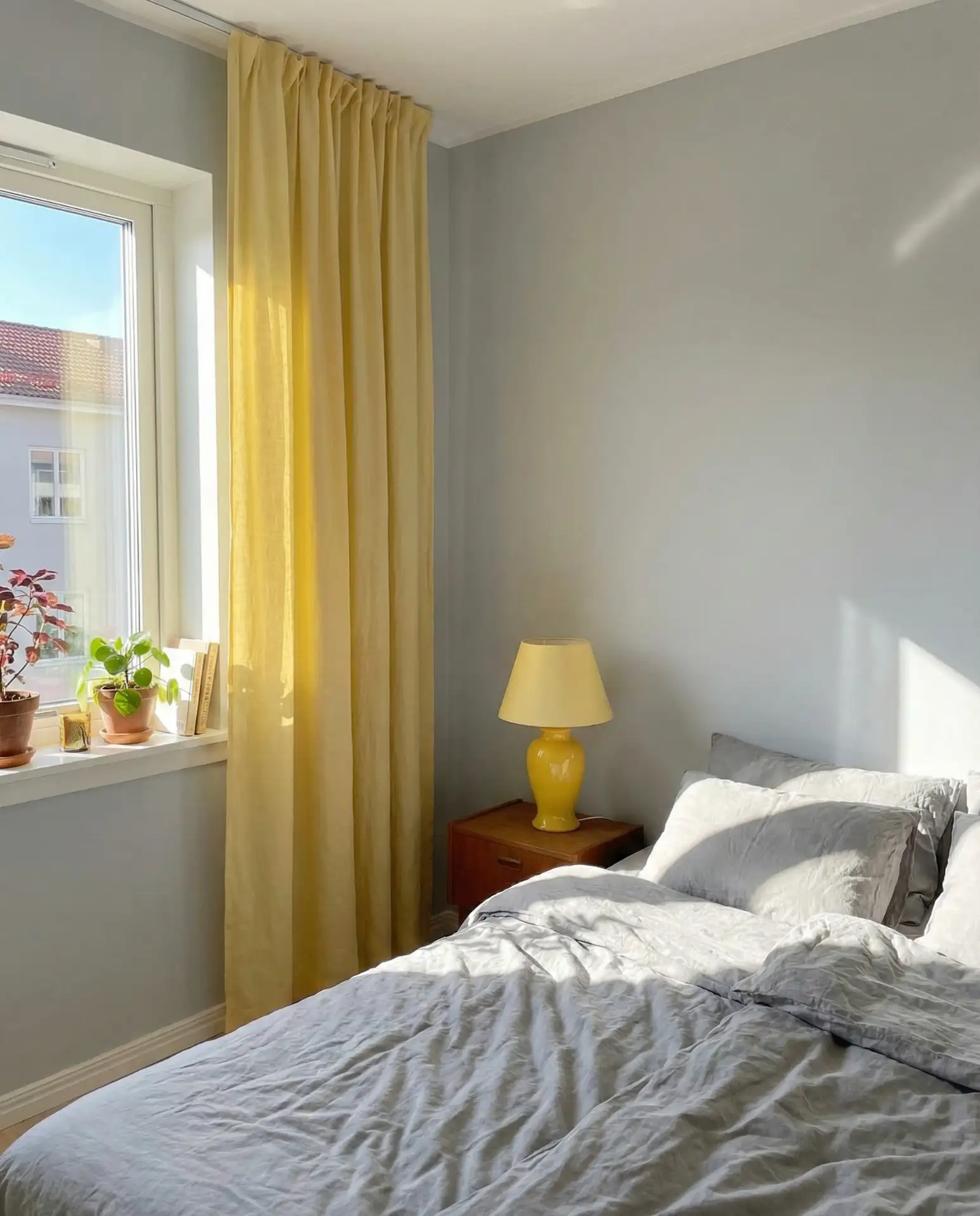 Yellow and Gray Bedroom with Cheerful Energy 1