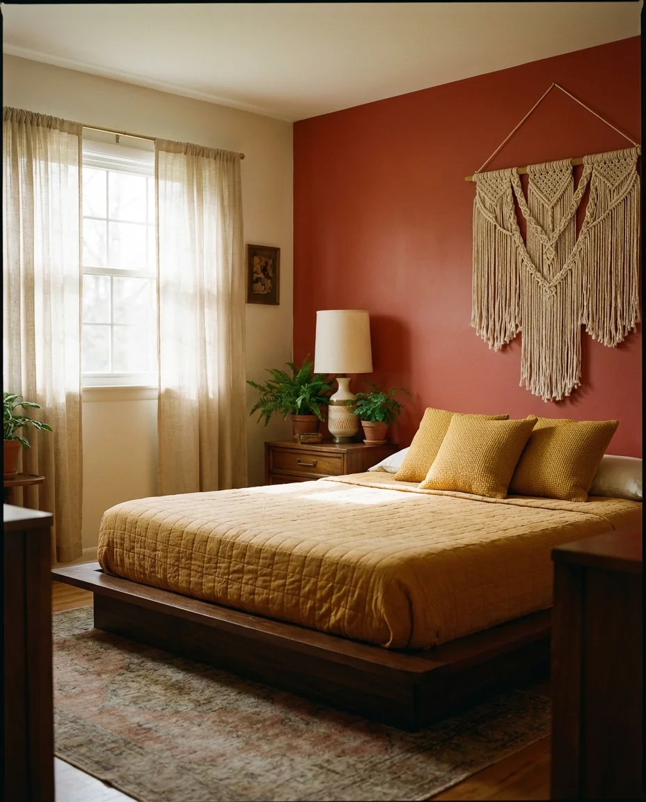 Yellow and Red Bedroom with Retro Energy 1