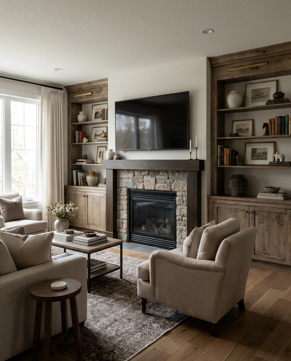 Above the TV Fireplace Display 2