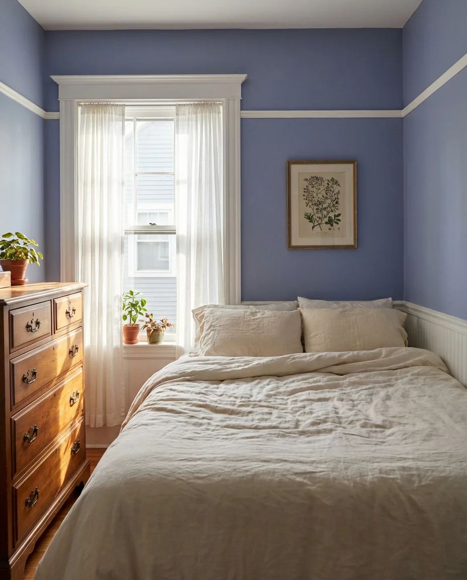 Aesthetic Bedroom for Women with a Soft Blue Color Palette 1