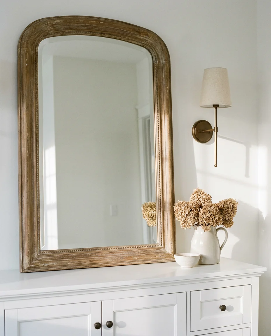 Arched Mirror Above a Double Vanity 2