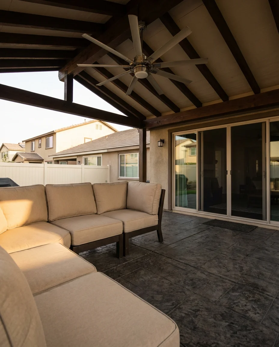 Attached Covered Patio With Concrete Floor 1