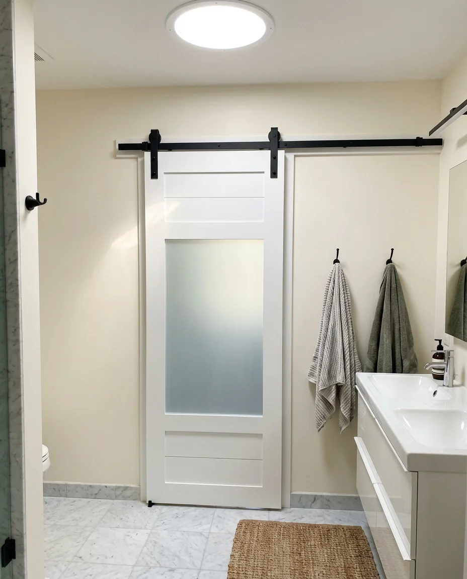 Bathroom Barn Door in a Small Ensuite 1